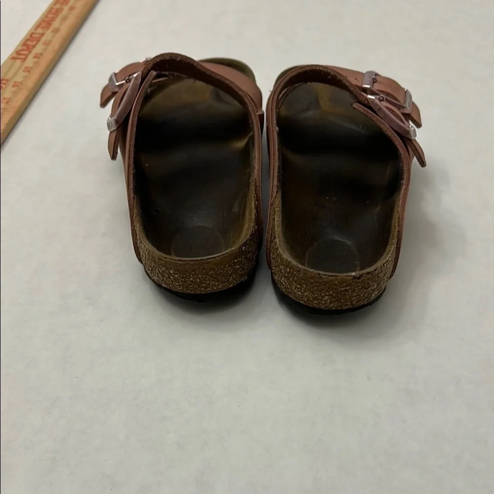 Birkenstock Dusty Rose Sandals with Suede Straps and Metallic Buckles